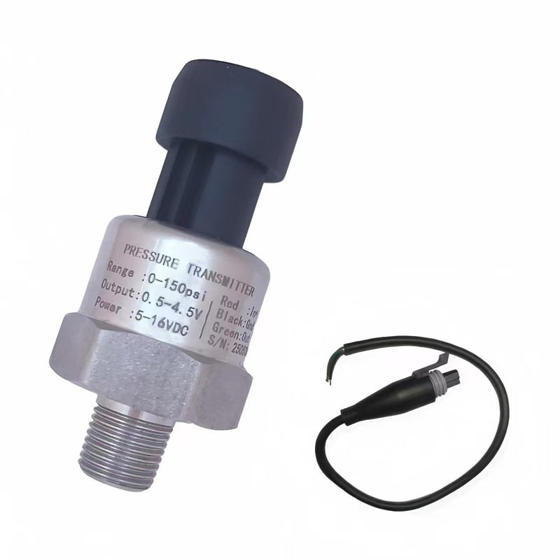 UGrandF مستشعر ضغط من الفولاذ المقاوم للصدأ 150 PSI / محول - خيط 1/8"-27 NPT مع مجموعة حزام، مستشعر متعدد الأغراض للزيت والوقود والهواء والماء (0-150 PSI) - Image 1